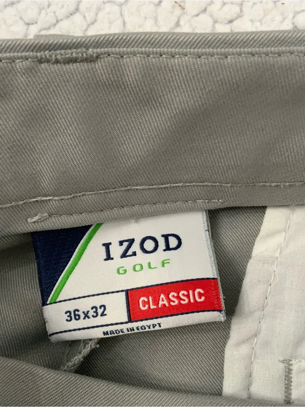 IZOD Golf Pants Men’s 36x32 Gray Pockets Flat Front Straight Leg Athletic